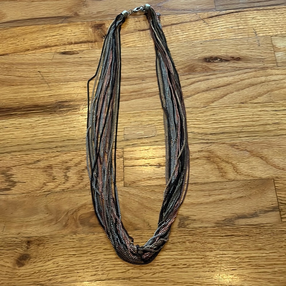 Gorgeous long multi strand chain statement necklace from boutique